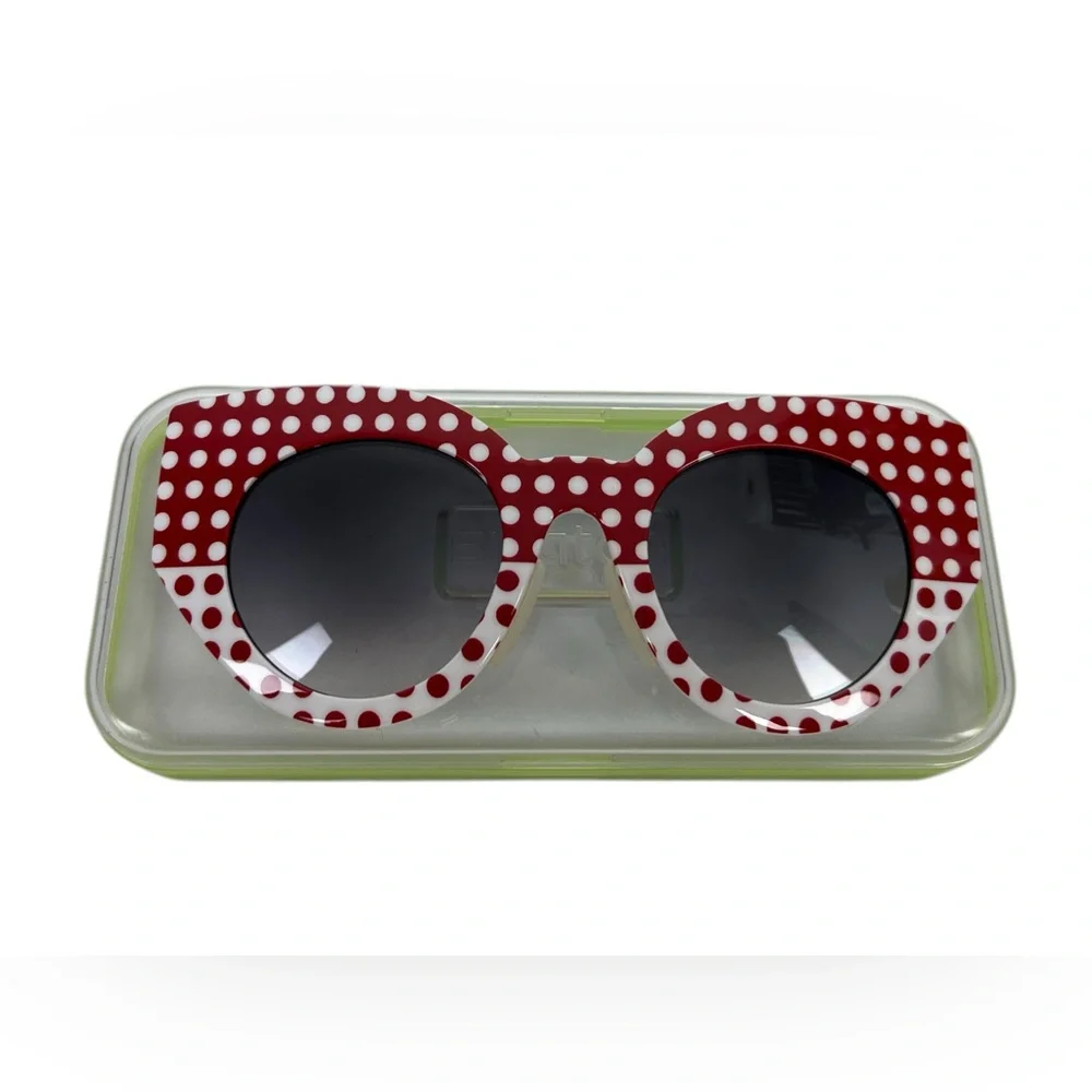 Swatch Womens Sunglasses Eyes Frame Only Snap On Red White Dots Made In Slovenia